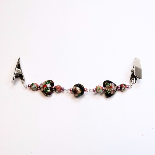 Vintage Cloisonne Cardigan Clip | Sweater Clip | Shawl Fastener | Limited Edition