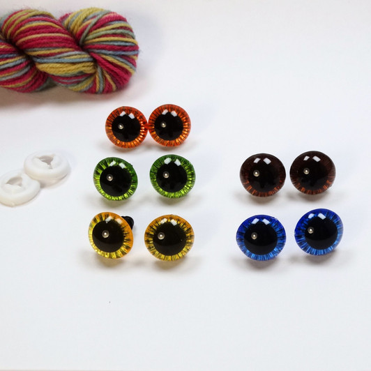 15mm Coloured Safety Eyes with Washers for Amigurumi | 1 pair