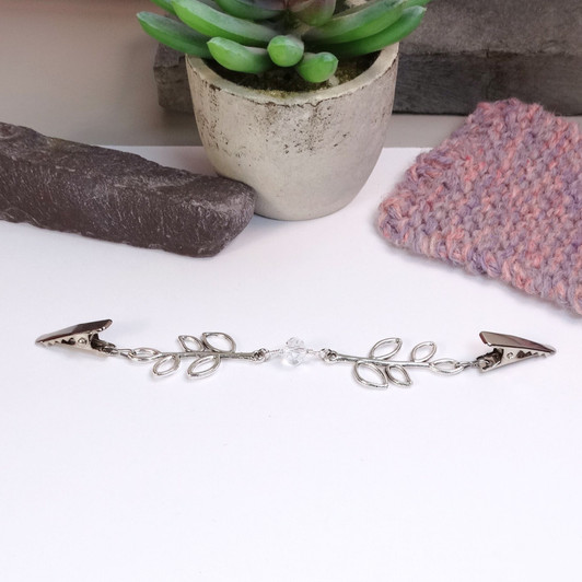 Silver Branches Cardigan Clip | Sweater Clip | Shawl Fastener