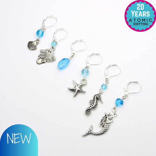 Ocean Mermaid Stitch Markers - Set of 6