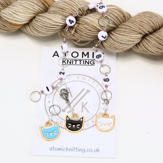 Cats Counter Chain | Numbered Row Counter - SIZE 4mm OR 7mm