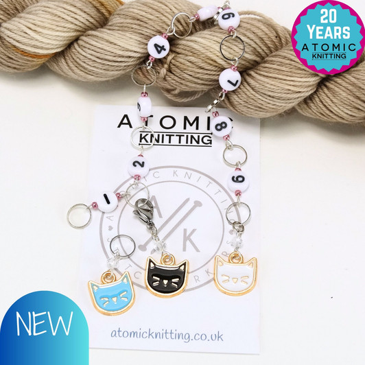 Cats Counter Chain | Numbered Row Counter - SIZE 4mm OR 7mm