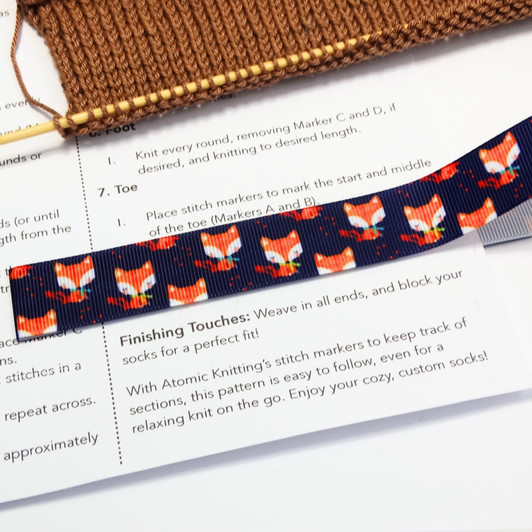 Foxes on Navy - Magnetic Pattern Guide