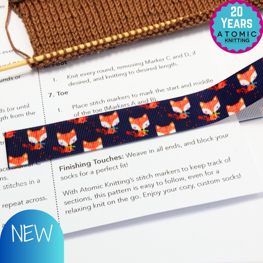 Foxes on Navy - Magnetic Pattern Guide