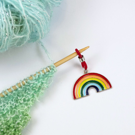 Rainbow Enamel Knitting Needle Holder (Up to 4mm Needles)