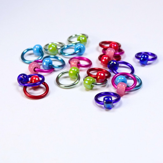20 Secret Garden Mix Halo Ringo Stitch Markers - 4.5mm - Snag Free Stitch Markers