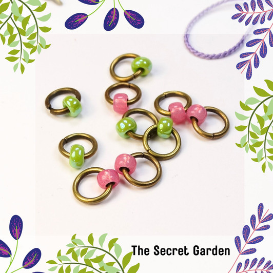 The Secret Garden - Stitch Markers, Stitch Savers, Planner Clip