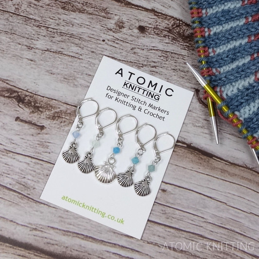 Sea Breeze Shell Stitch Marker Set - Set of 5