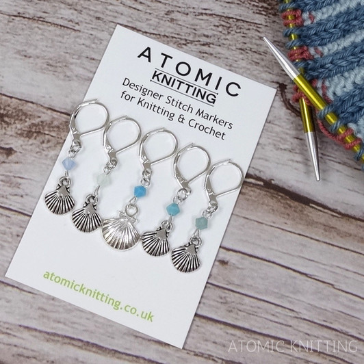 Sea Breeze Shell Stitch Marker Set - Set of 5