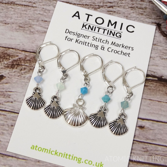 Sea Breeze Shell Stitch Marker Set - Set of 5