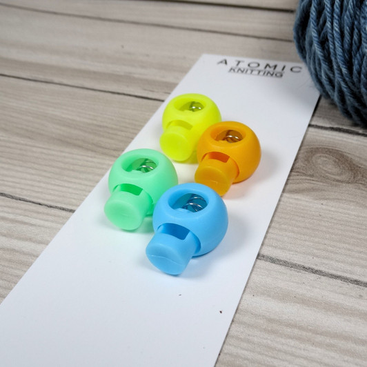 4 '1988 Mix' MIX Stitch Locker Cord Stop for Circular Knitting Needles up to 5.5mm | Atomic Knitting