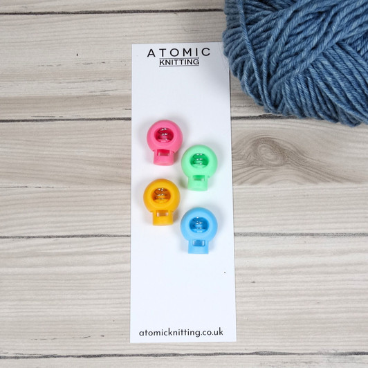 4 '1986' MIX Stitch Locker Cord Stop for Circular Knitting Needles up to 5.5mm | Atomic Knitting