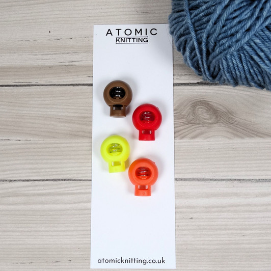 4 '1990' MIX Stitch Locker Cord Stop for Circular Knitting Needles up to 5.5mm | Atomic Knitting
