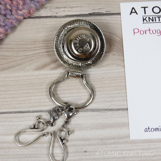 Purple Quantum Magnetic Portuguese Knitting Pin - Detachable Double Hook