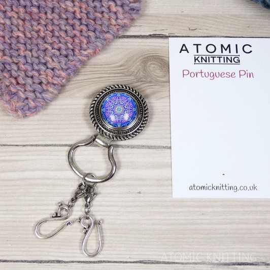 Purple Quantum Magnetic Portuguese Knitting Pin - Detachable Double Hook