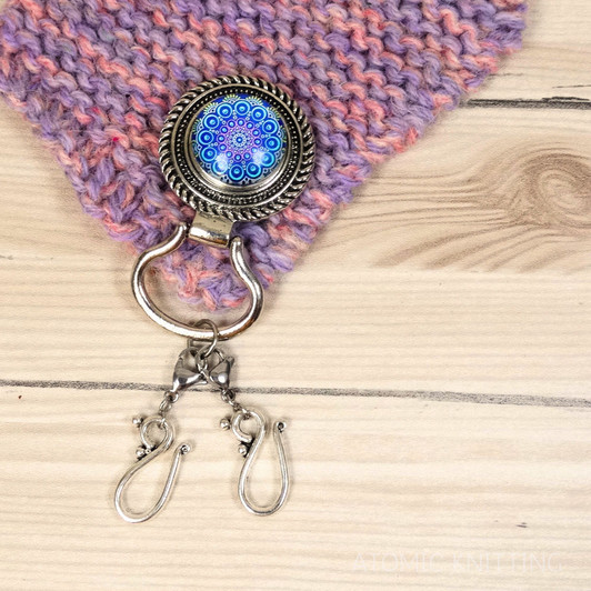 Purple Quantum Magnetic Portuguese Knitting Pin - Detachable Double Hook
