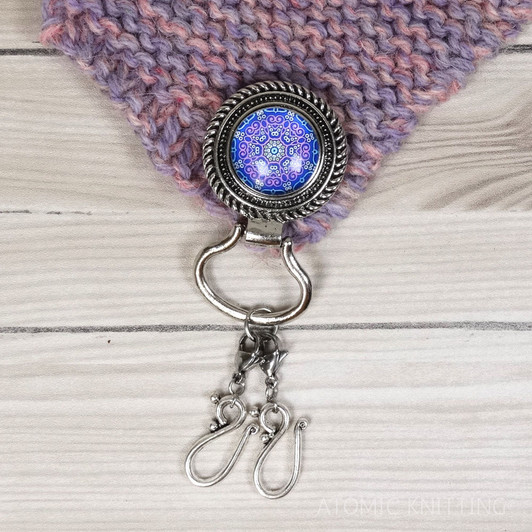 Purple Quantum Magnetic Portuguese Knitting Pin - Detachable Double Hook