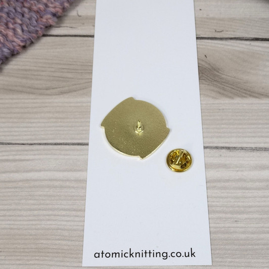 I Knit Past My Bedtime - Cat and Moon Enamel Pin Badge
