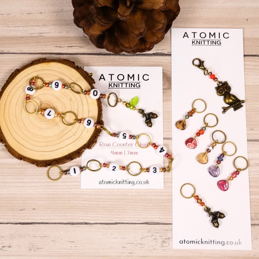 Woodland Bronze Row Counter Chain and Stitch Markers