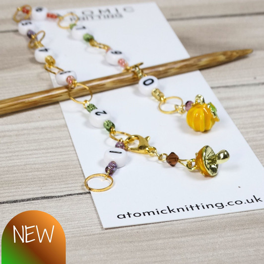 Pumpkin & Toadstool Row Counter Chain
