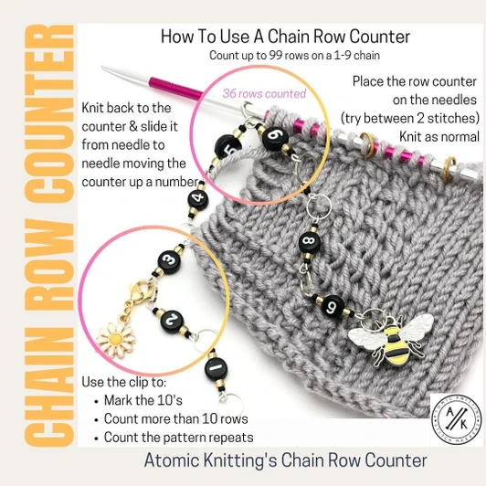 How to use a row counter chain in knitting