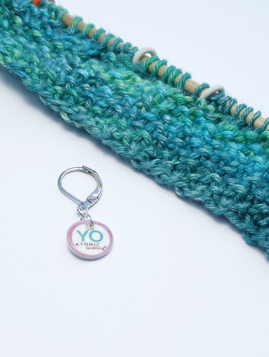 Yarn Over stitch marker (shown with removable/6mm crochet clasp)