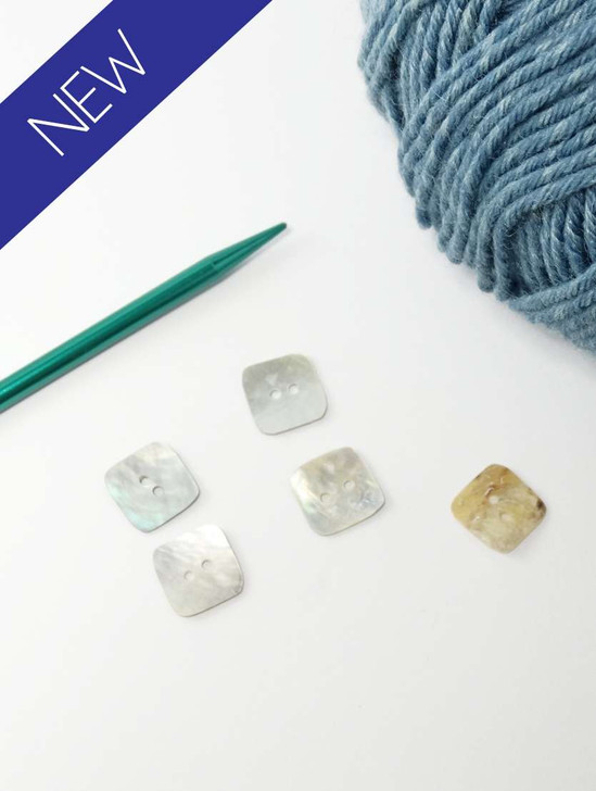 Mother of Pearl Square 2 hole Button - 12mm x 5