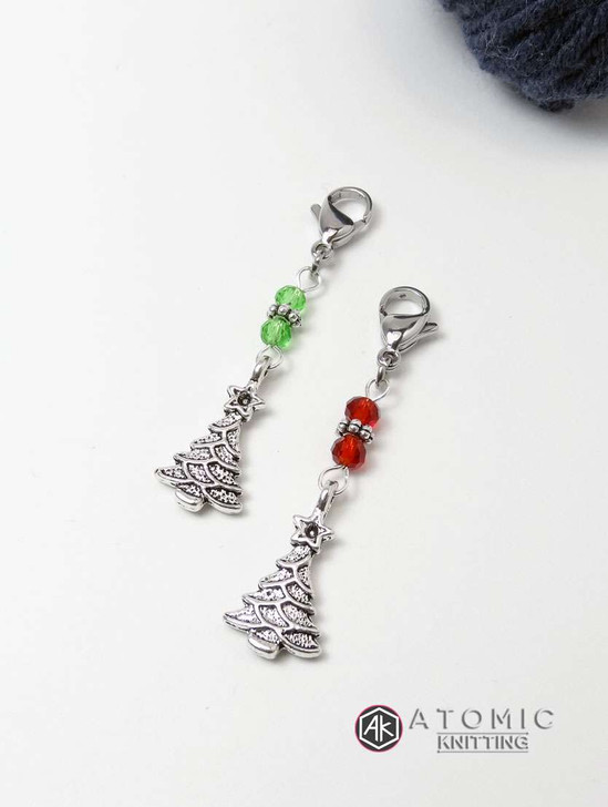 Christmas Tree Crochet Progress Markers - set of 2