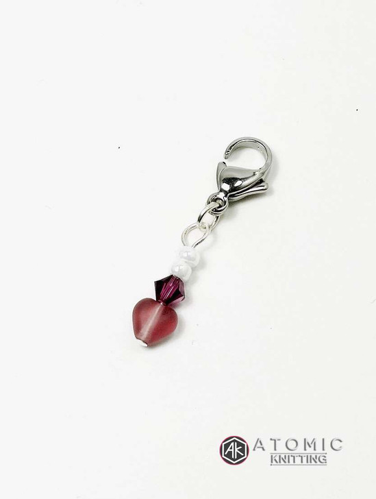 Lilac Heart Knitting Progress Stitch Marker x 1