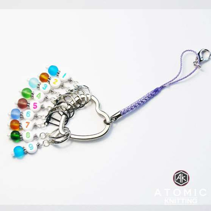 Frosted Numbered Counting Stitch Markers 1-9 - set of 9 Locking/6mm