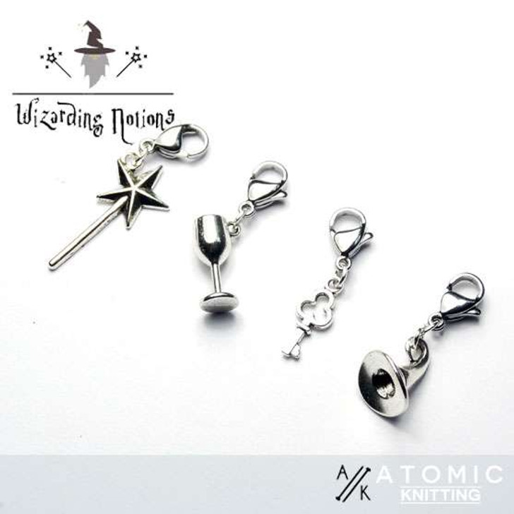 Set of 4 Wizarding Notions - Hat, Wand, Key, Goblet