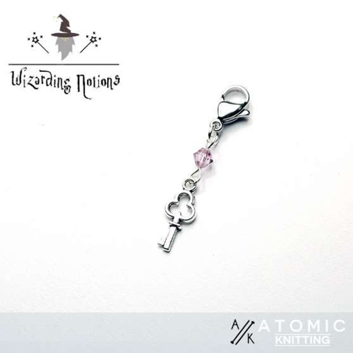 Key & Crystal & Tibetan Silver Stitch Marker x 1 - Mix and Match