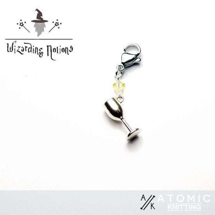 Goblet & Crystal & Tibetan Silver Stitch Marker x 1 - Mix and Match