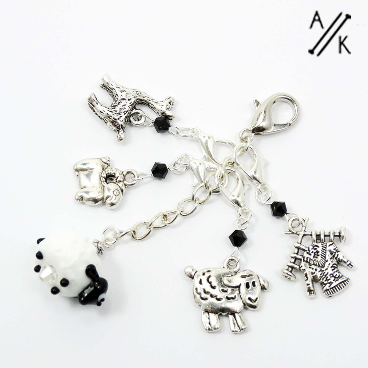 Like Herding Sheep...Bag Charm with Removable Stitch Markers