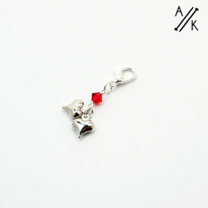 Timelord 2 Hearts Progress Crochet Row Stitch Marker Charm | Atomic Knitting