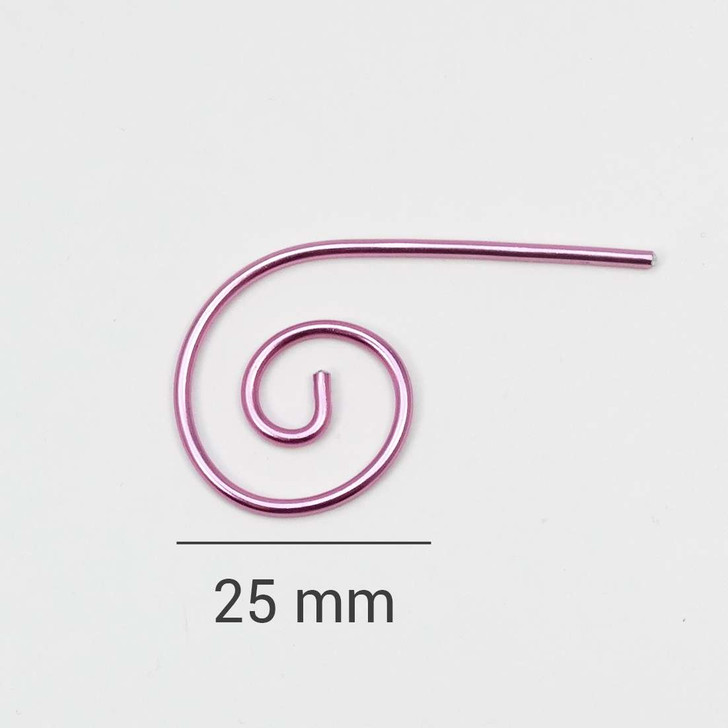 Set of 7 Mixed Colour Aluminium Small Spiral Cable Needle Stitch Holder 25mm