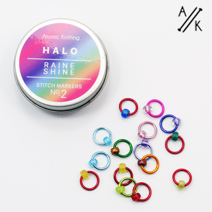 Halo Stitch Markers & Tin | Atomic Knitting