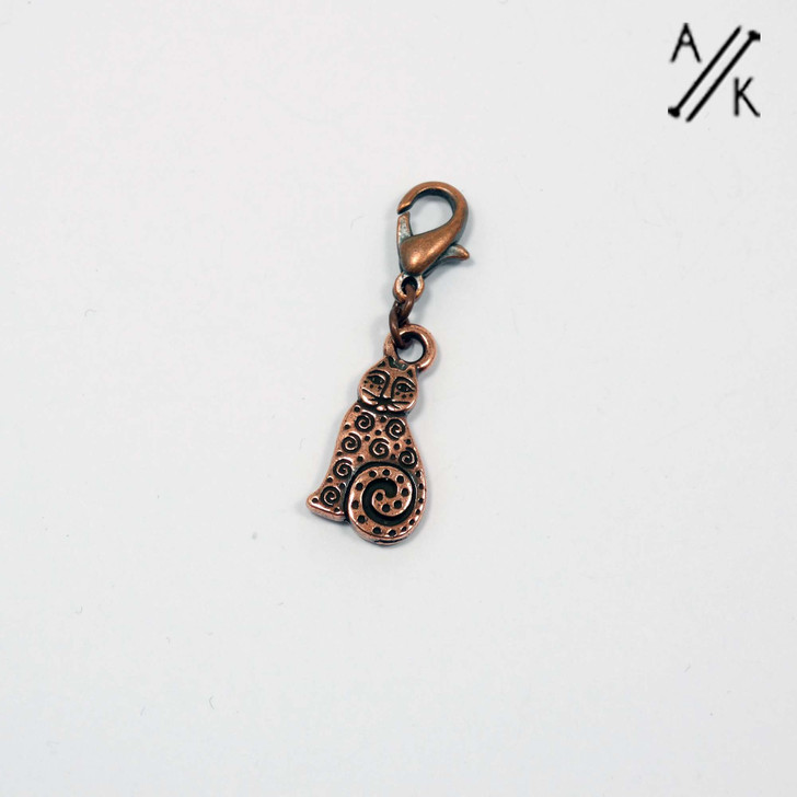 Copper Swirl Cat Progress Marker | Atomic Knitting