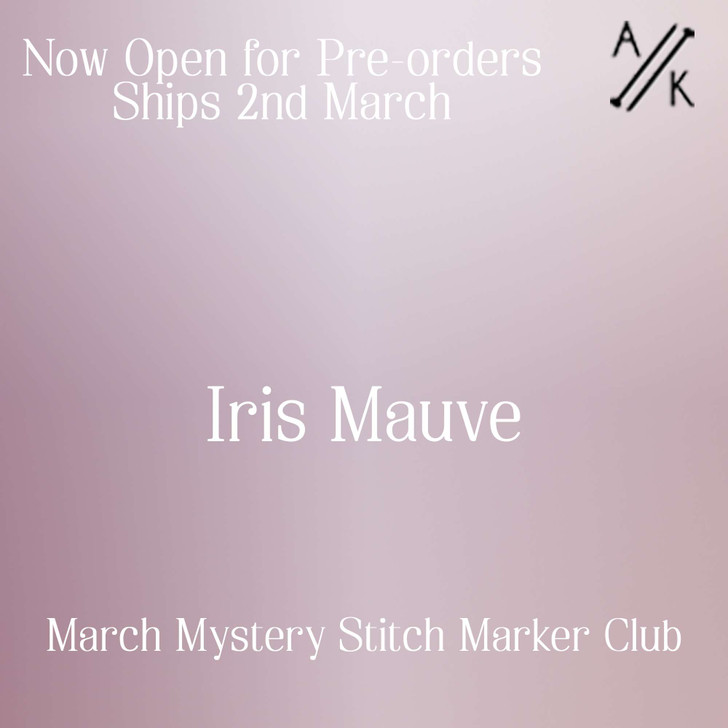 Spring Iris Mauve - Mystery Stitch Marker Club - March 2021