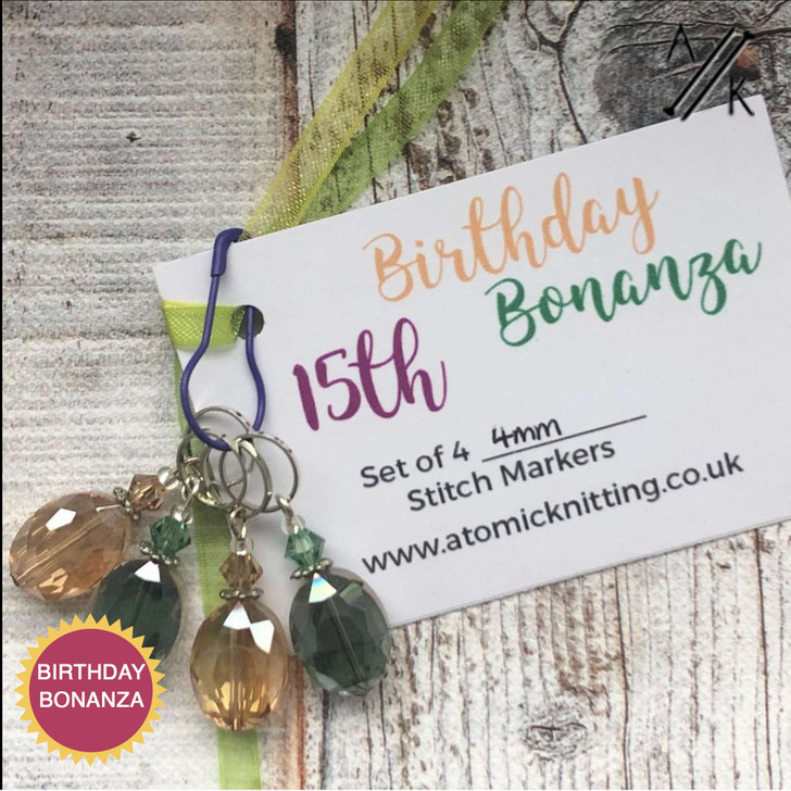 15th Birthday Bonanza Celebration Stitch Marker Set