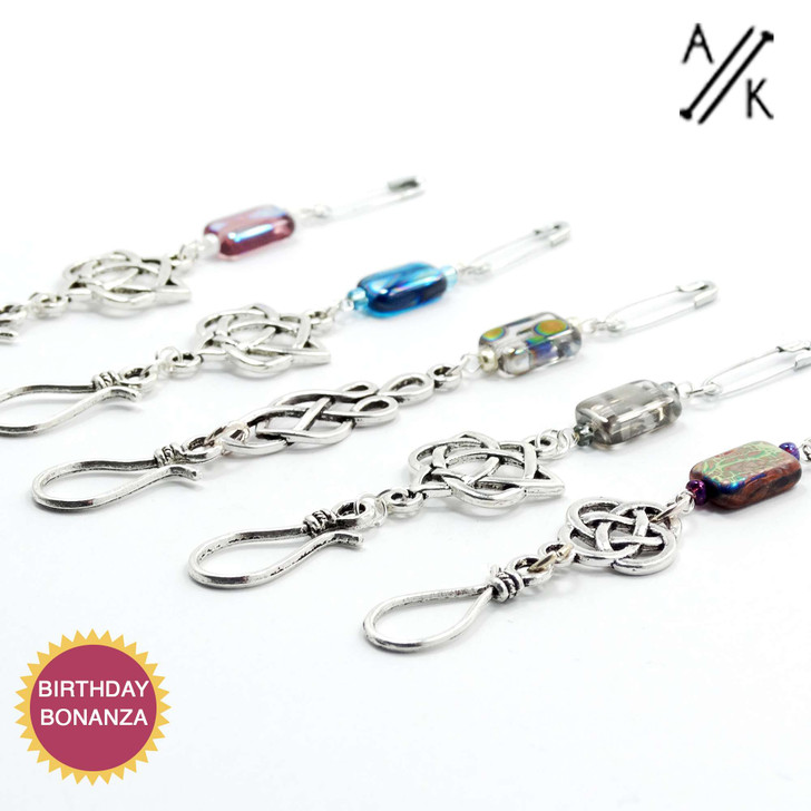 Set of 5 Celtic Beaded Portuguese Knitting Pin