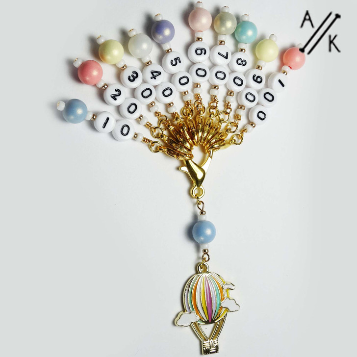 Up in the Clouds - Numbered Counting Stitch Markers set of 10 (10-100)