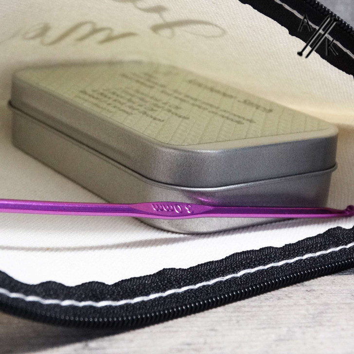 'Where's My Stitch Markers' Notions Case with Zip - Raspberry
