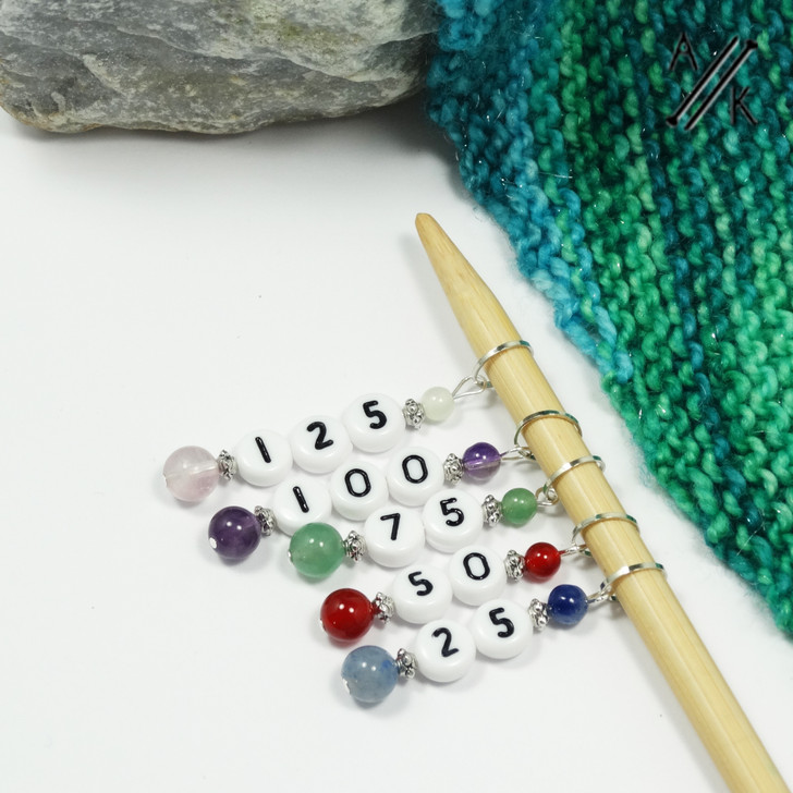 Mixed Gemstone Stitch Marker Counting Set | Atomic Knitting