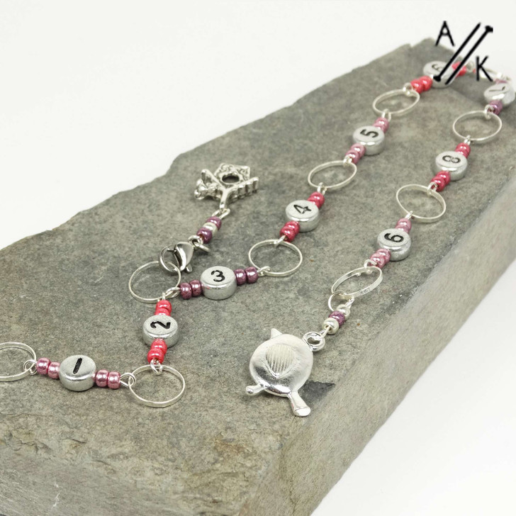The Robin & The Birdhouse Silver Numbered Knitting Chain 99 Row Counter
