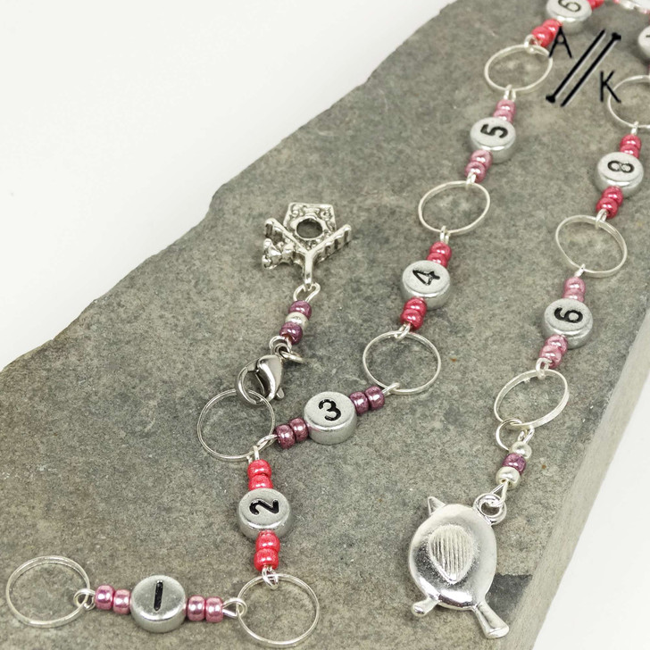 The Robin & The Birdhouse Silver Numbered Knitting Chain 99 Row Counter