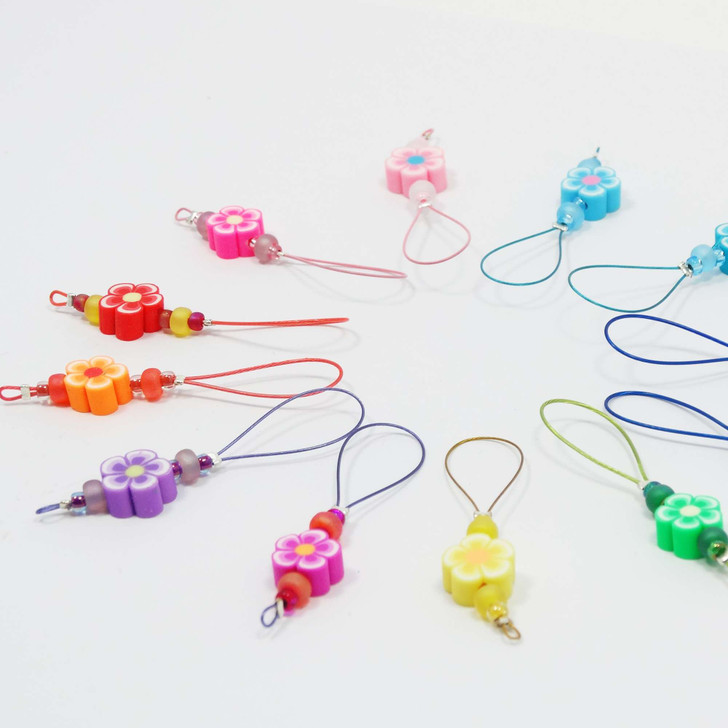 Flower Rainbow Knitting Stitch Marker Loopers - Set of 12 - Mystery Set