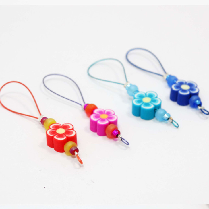 Flower Rainbow Knitting Stitch Marker Loopers - Set of 4