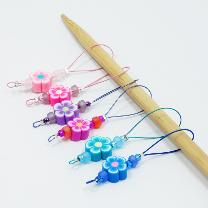 Flower Rainbow Knitting Stitch Marker Loopers - Set of 6 | Atomic Knitting