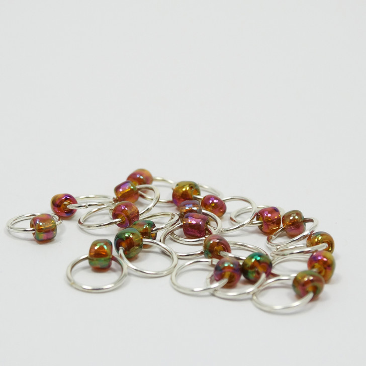 20 Lustre Bead Jewel Rings Lace Stitch Markers - 4mm | Atomic Knitting